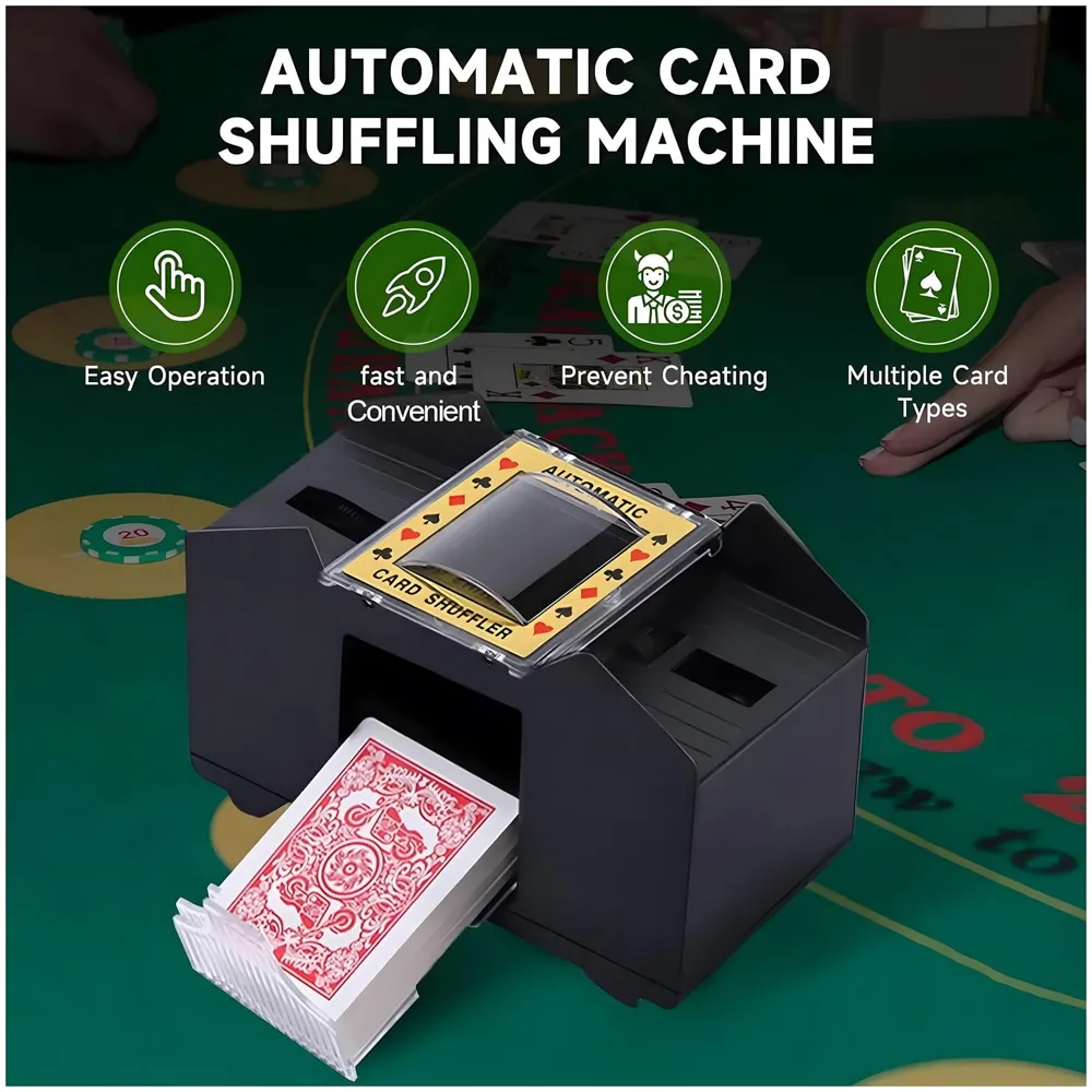 Automatic Card Shuffler, Card Shuffling Machine, Electric Casino Card Shuffler for Uno, Blackjack, Texas Hold'em Poker, Home Card Games