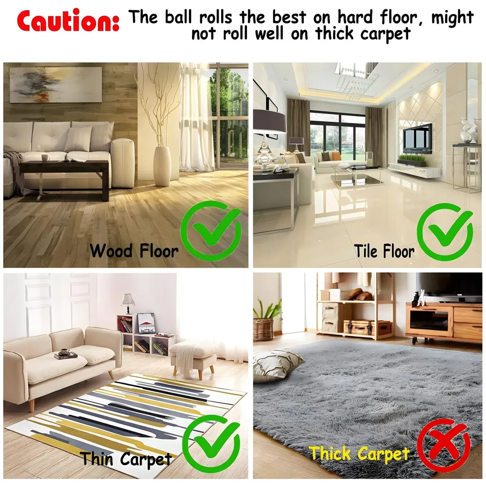 Smart Interactive Cat Ball Toy Self-Rotating Automatic Pet Ball for Cats and Dogs Exercise and Fun 2.5 in Diameter with LED Light and Long Working 3 Modes - 4