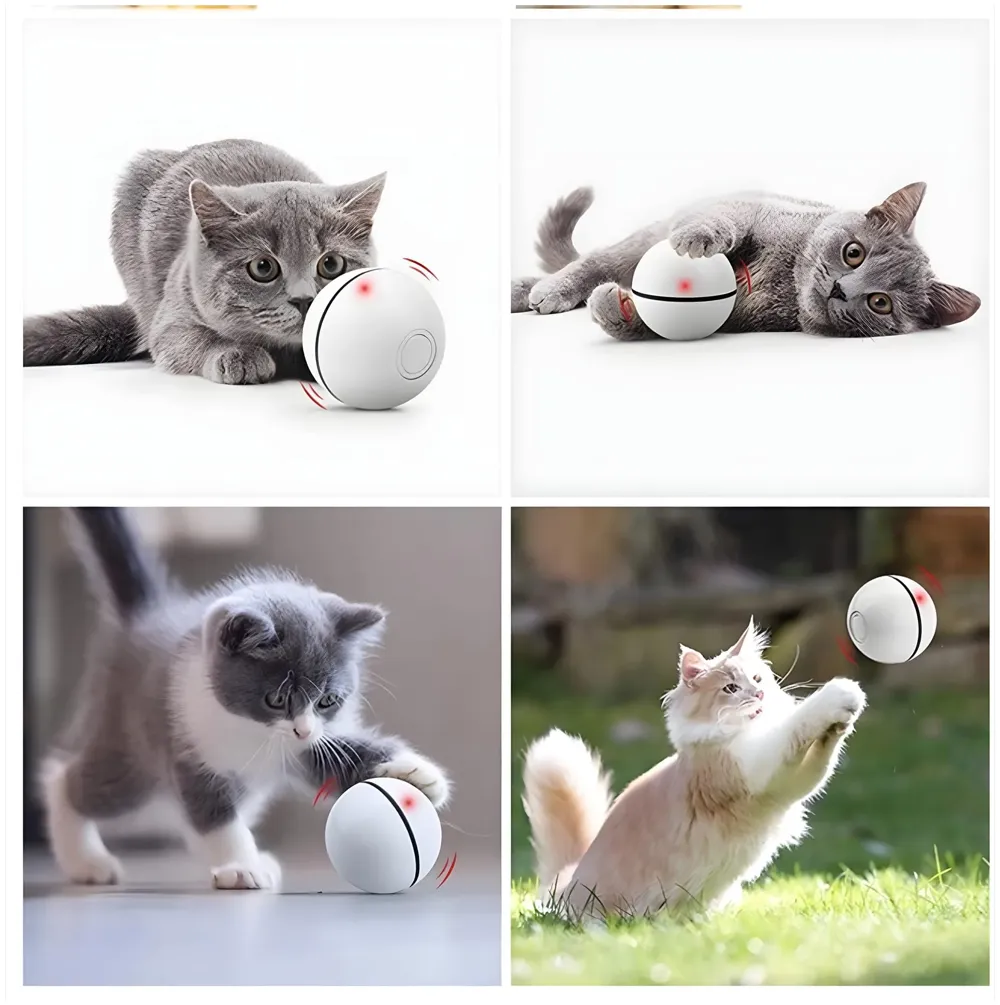 Smart Interactive Cat Ball Toy Self-Rotating Automatic Pet Ball for Cats and Dogs Exercise and Fun 2.5 in Diameter with LED Light and Long Working 3 Modes - 5