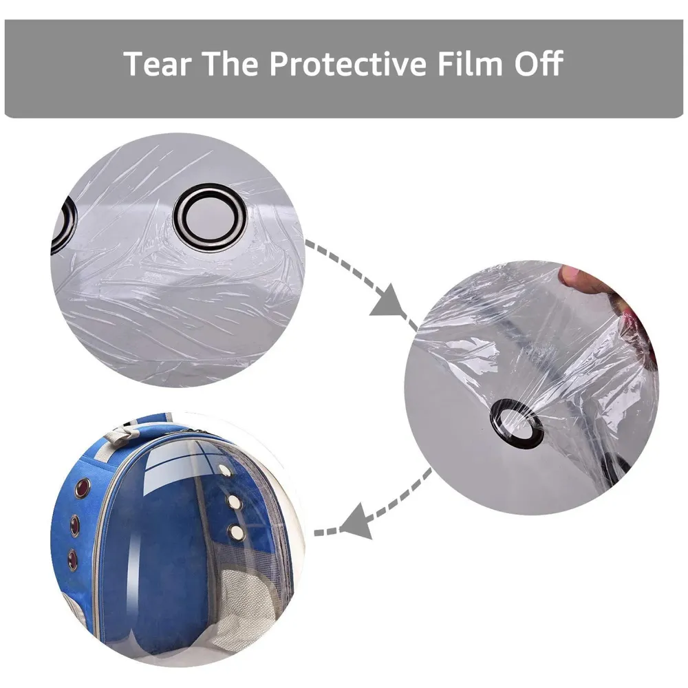 Creative Transparent Pet Backpack Carrier Breathable Capsule Traveller for Cats and Small Dogs. (Blue)
