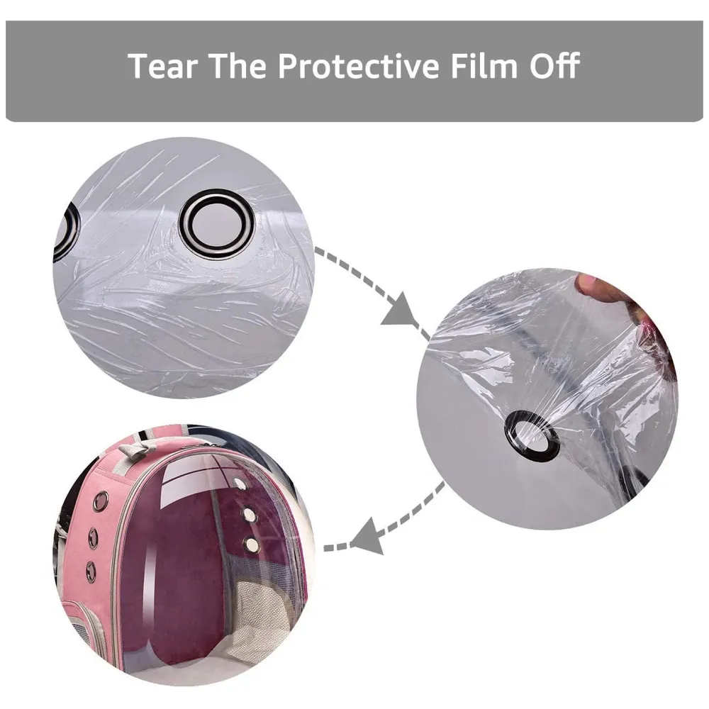 Transparent Pet Backpack Carrier Breathable Capsule Traveller for Cats and Small Dogs. Pink