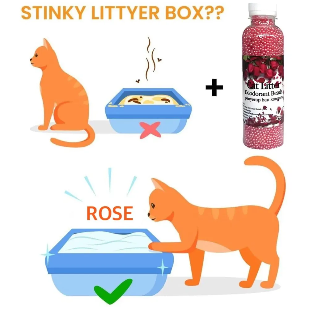 Rose Cat Litter Deodorizer Litter Box Odour Eliminator | Rose Fragrance Cat Litter Deodorizer | Replaces Cat Odours and Smells to Keep Your Home Fresh and Clean