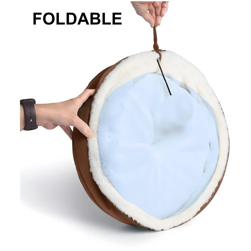Cat Bed Tunnel Soft Cotton Foldable and Washable, Removable Cushion Ideal for All Cats and Small Dogs. Sleeping Sitting. 45cm x 45cm - 3