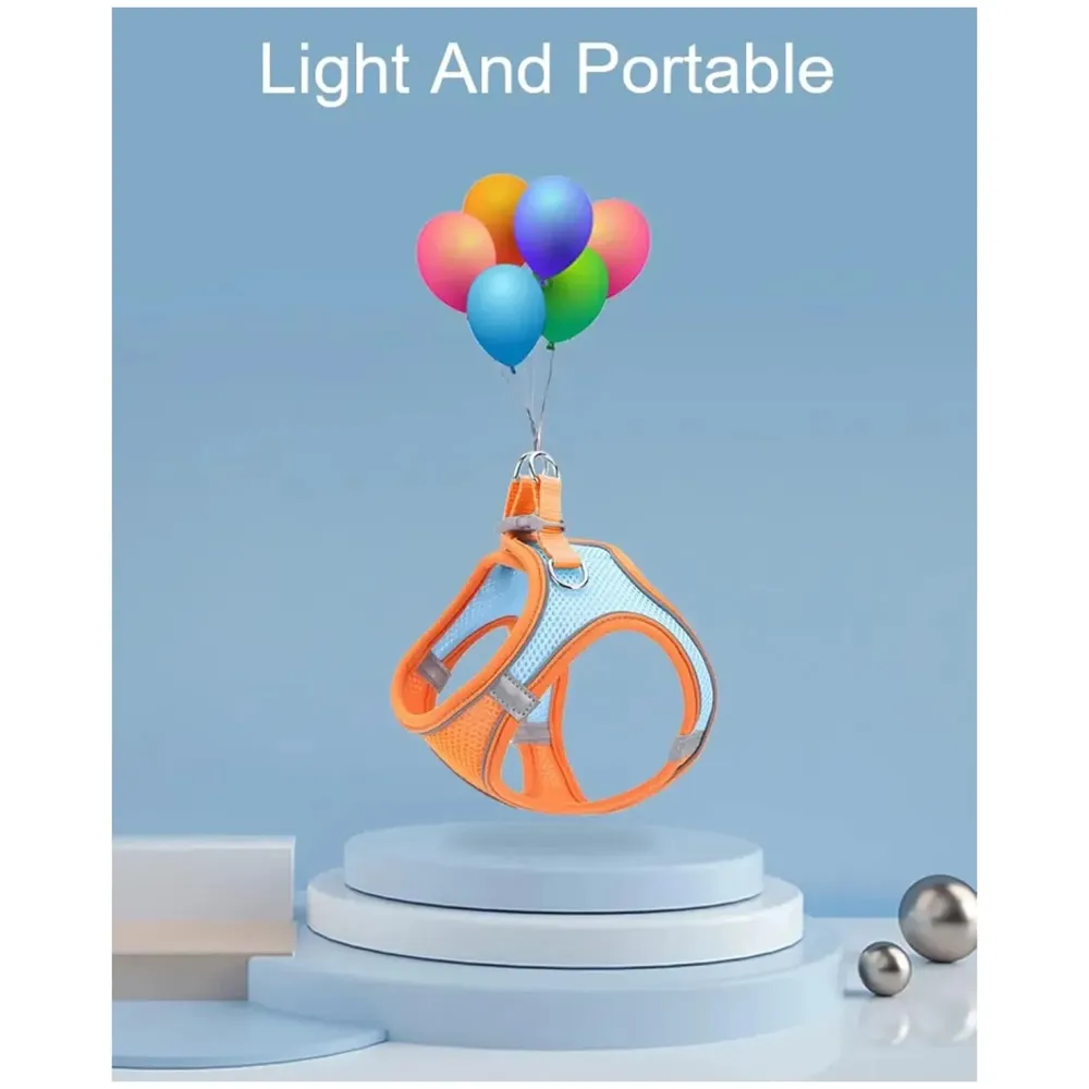 Cat Harness Adjustable Comfortable Faux Suede Vest Harness with reflectors cat Vest for Walking Escape Proof Kitten Soft Sturdy (Medium) - 4