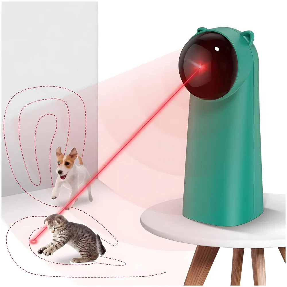 Automatic Cat Laser Toy, Interactive Laser Cat Toys Rotating Catch Training, Placing High, 5 Random Pattern, Automatic On Off and Silent, 3 Speed Modes - 7