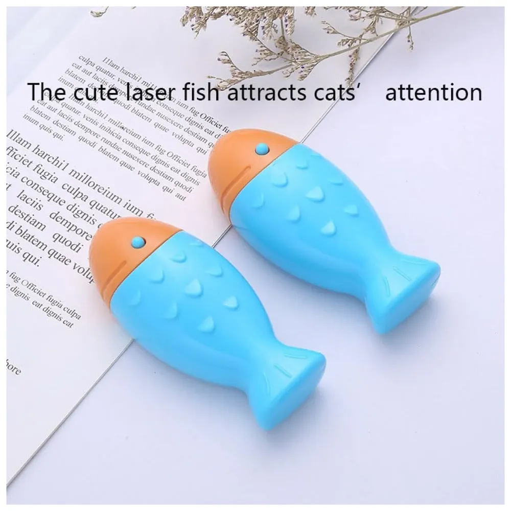 Cat Laser Toy Fish Shape Chasing Laser LED Pointer Interactive Lazer Pen for Pets Kittens Cats Pointer Shaped Red Dot Ergonomic