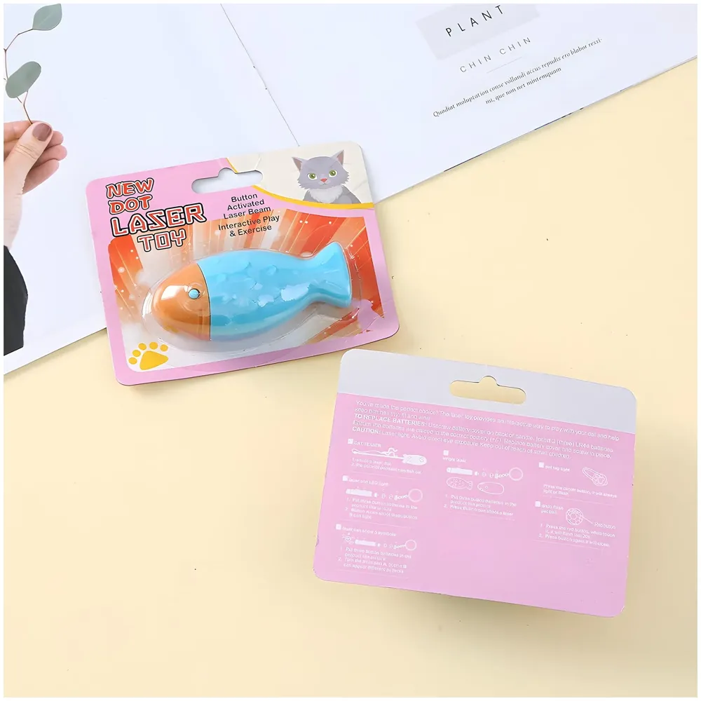 Cat Laser Toy Fish Shape Chasing Laser LED Pointer Interactive Lazer Pen for Pets Kittens Cats Pointer Shaped Red Dot Ergonomic