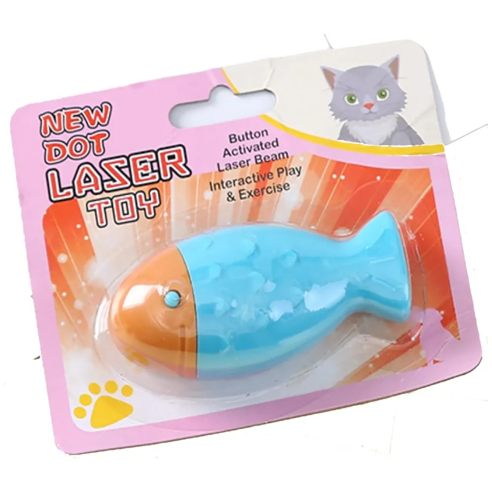 Cat Laser Toy Fish Shape Chasing Laser LED Pointer Interactive Lazer Pen for Pets Kittens Cats Pointer Shaped Red Dot Ergonomic