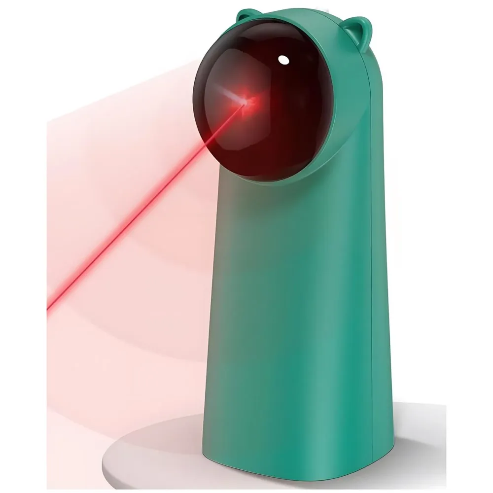 Automatic Pet Laser Toy, Interactive Laser Cat Toys Rotating Catch Training, Placing High, 5 Random Pattern, Automatic On Off and Silent, 3 Speed Modes for Cats and Dogs.