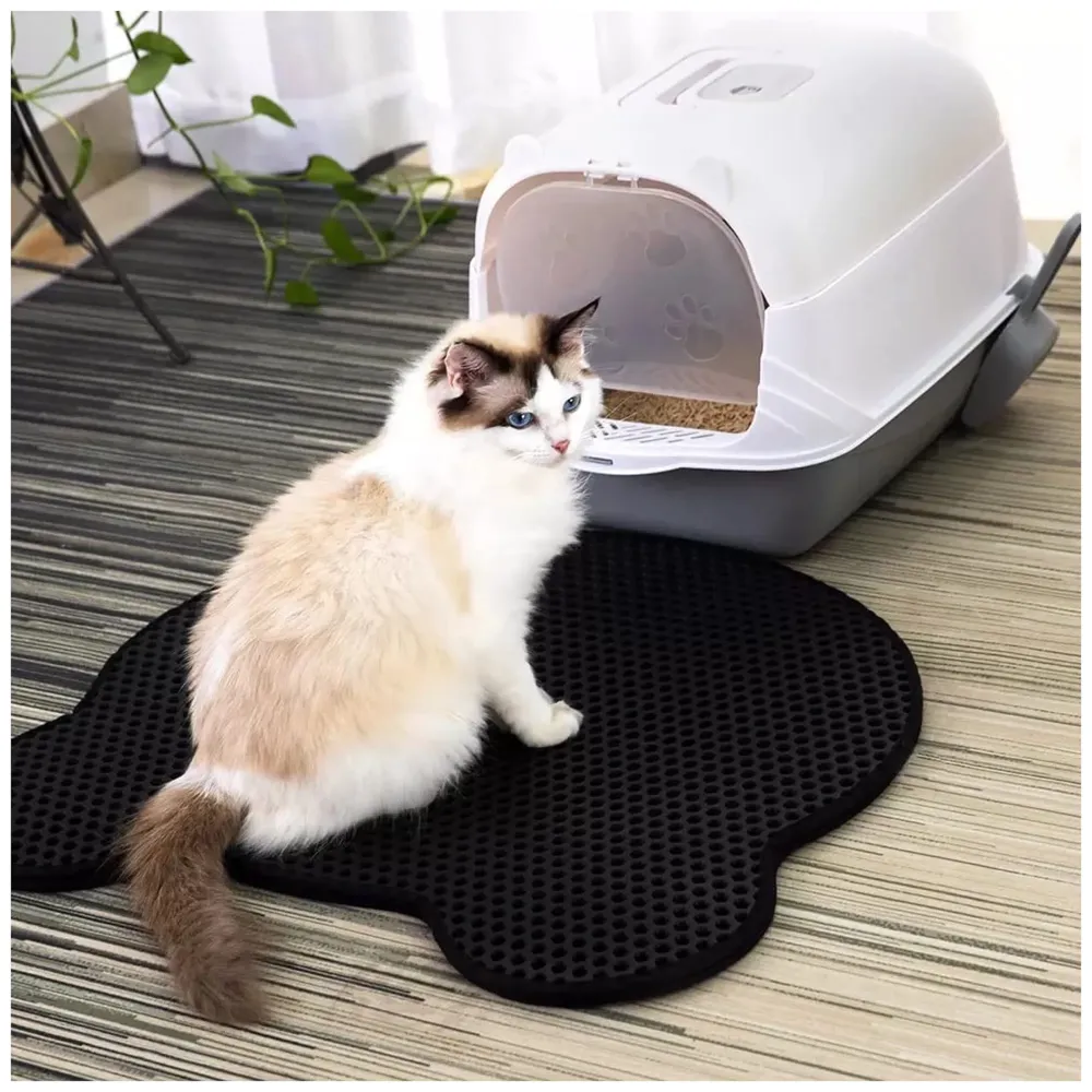 Cat Litter Box Cat Litter Tray with Dome and Scoop with Foul Smell Absorber 18 x14 x14 Inch (45x35x35Cm) - 9