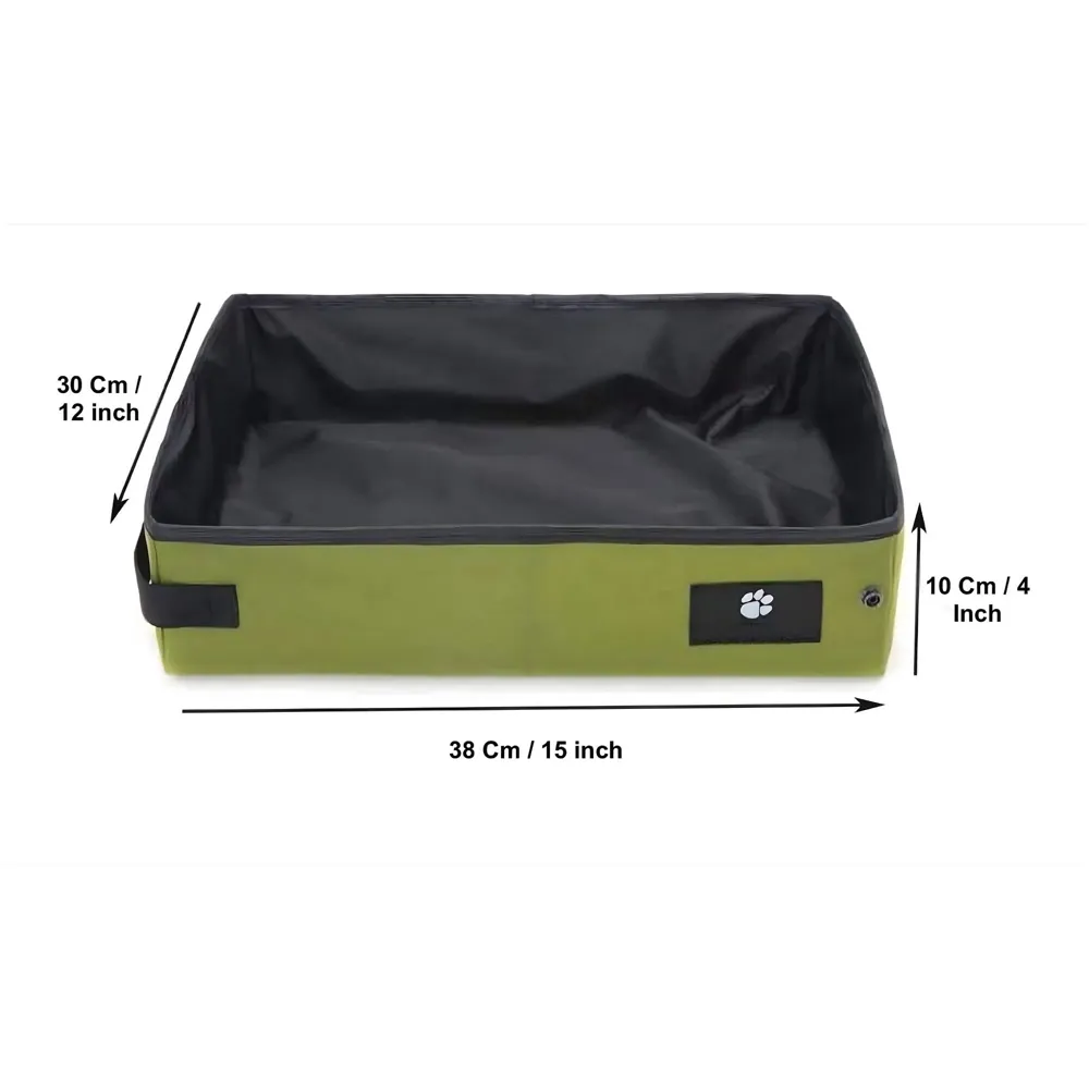 Small Foldable cat Litter Box, Cloth Portable for Travel, Waterproof, Easy to Clean, Home Use, 38 x 30 cm for Small Cats and Kittens
