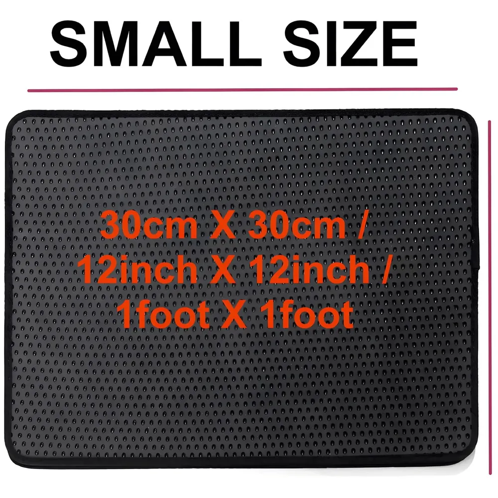 Cat Litter Mat 12 x 12 Inch, Small Size Litter Box Carpet, Honeycomb Double Layer Trapping cat litter tray, Waterproof Urine Proof, Easy Clean Scatter Control - 4