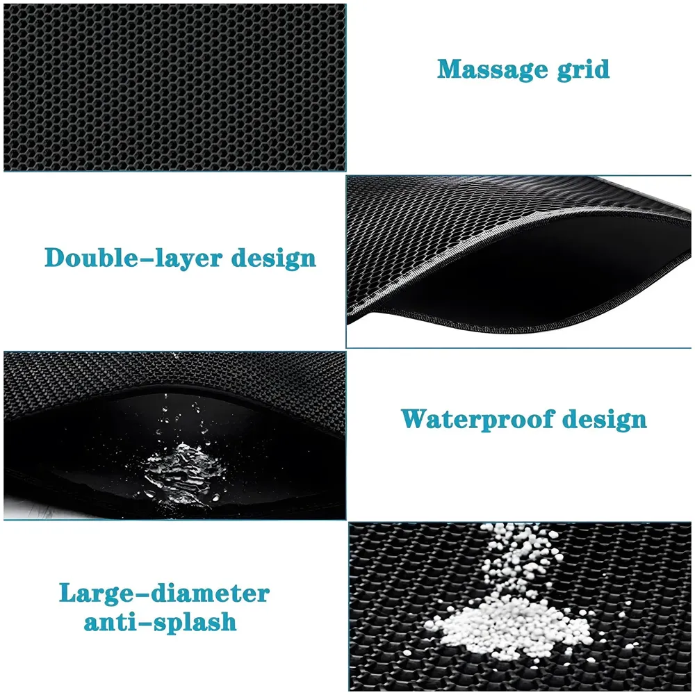 Cat Litter Mat 12 x 12 Inch, Small Size Litter Box Carpet, Honeycomb Double Layer Trapping cat litter tray, Waterproof Urine Proof, Easy Clean Scatter Control - 5