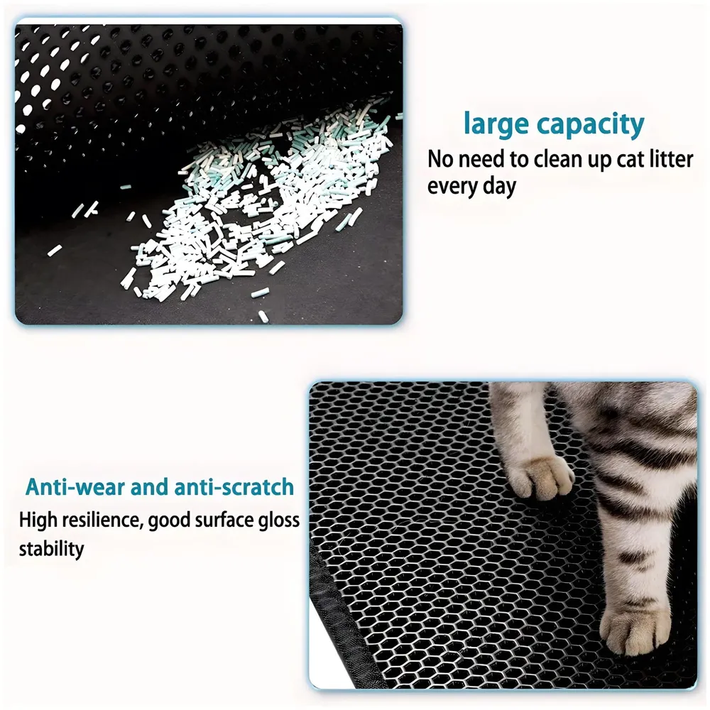 Cat Litter Mat 12 x 12 Inch, Small Size Litter Box Carpet, Honeycomb Double Layer Trapping cat litter tray, Waterproof Urine Proof, Easy Clean Scatter Control - 7