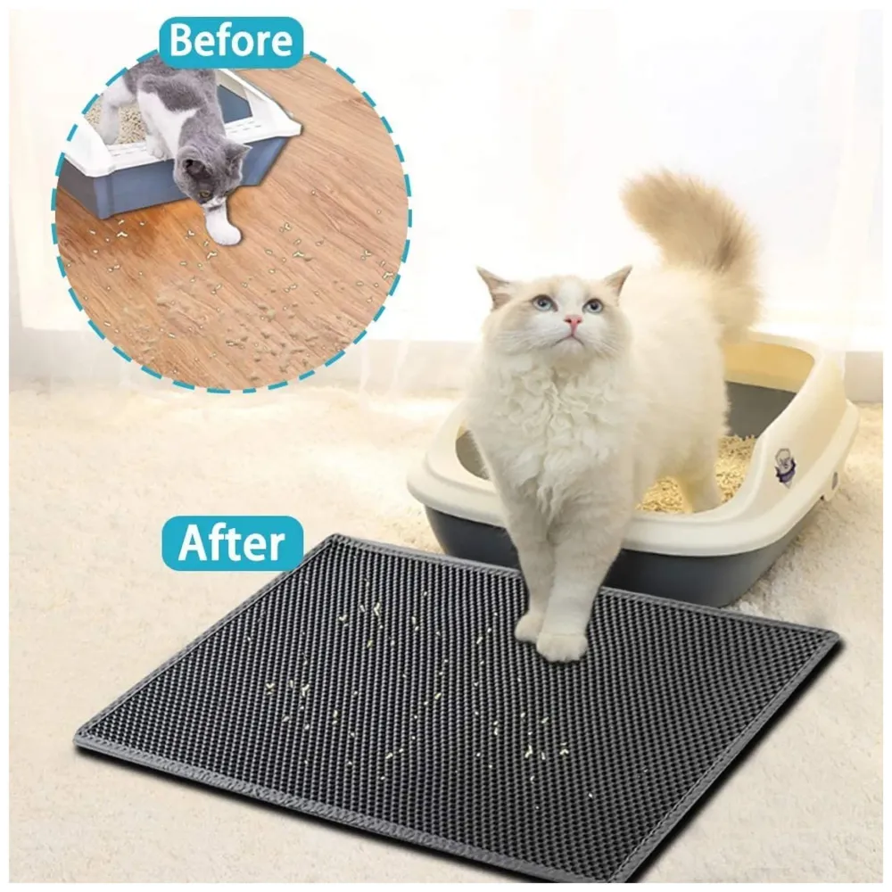 Cat Litter Mat 24X18 Inch,Litter Box Mat,Honeycomb Double Layer Trapping Cat Litter Tray,Waterproof Urine Proof Kitty Litter Mat,Easy Clean Scatter Control,Ethylene Vinyl Acetate,1 Count - 6
