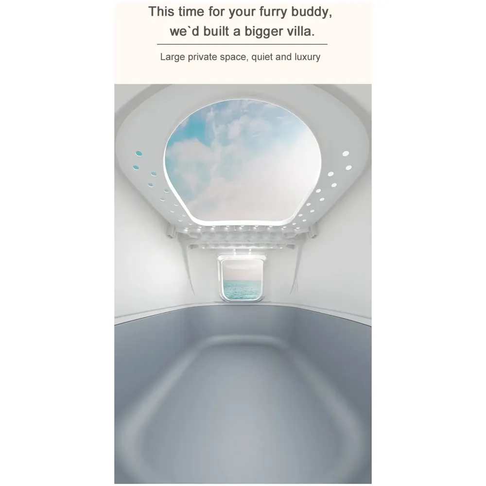 Cat Litter Box Large with Litter Scoop Flip Open Folding Front for Easy Access to Cat Litter Tray 22.5"x17.2"x15", Top and Front Entry and Exit. - 7