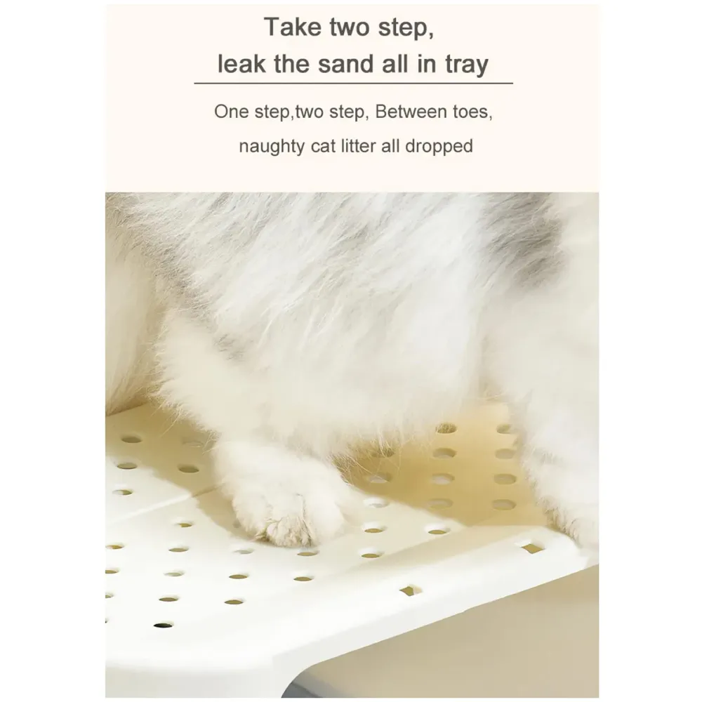 Cat Litter Box Large with Litter Scoop Flip Open Folding Front for Easy Access to Cat Litter Tray 22.5"x17.2"x15", Top and Front Entry and Exit. - 9