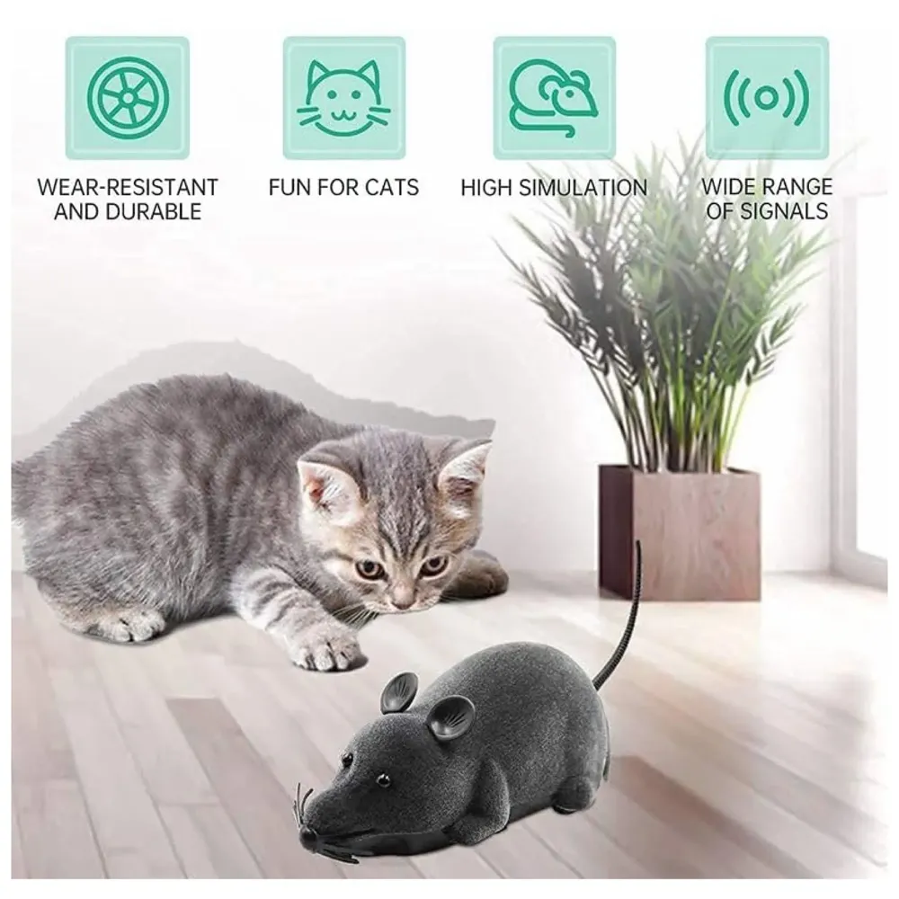 Remote Control Cat Toy, Mouse Shaped, Interactive Play Chasing Running Play time - 5