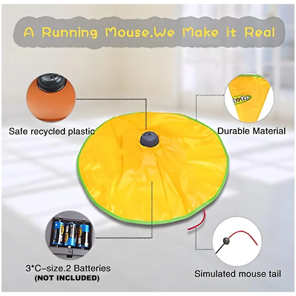 Cat Toy Interactive Electric Turn mat Toys Cat Play Plate Undercover Fabric Moving Mouse Cats Meow Play for Kittens and Cats