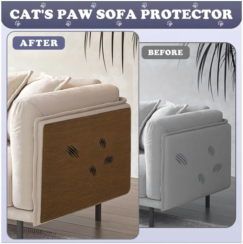 Cat Scratcher Sofa Protector Cats Scratcher Pad Board Protection Cuttable Self-Adhesive Carpet DIY Cat Scratch Mat for Wall, Cabinet, Couch, Floor (40x100cm) Dark Brown Colour