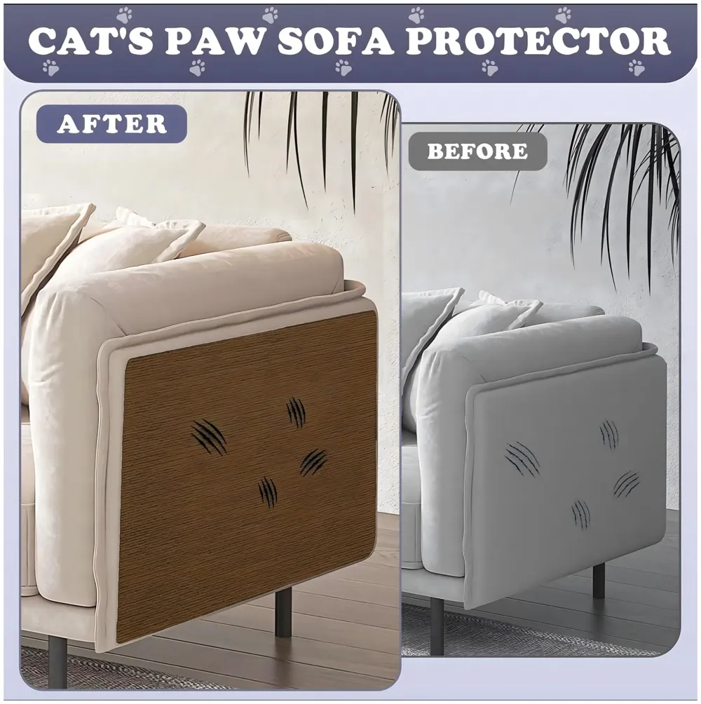 Cat Scratcher Sofa Protector Cats Scratcher Pad Board Protection Cuttable Self-Adhesive Carpet DIY Cat Scratch Mat for Wall, Cabinet, Couch, Floor (40x100cm) Dark Brown Colour