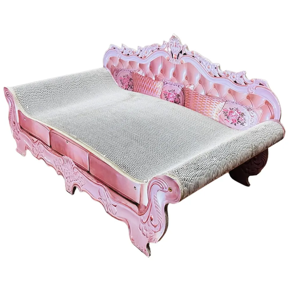 Large Cat Sofa with Toy Made of Scratch Pads Cat Bed Cat Box Chair Cat Ball Toy Size - 75 x 38 x 37 Cm - 3