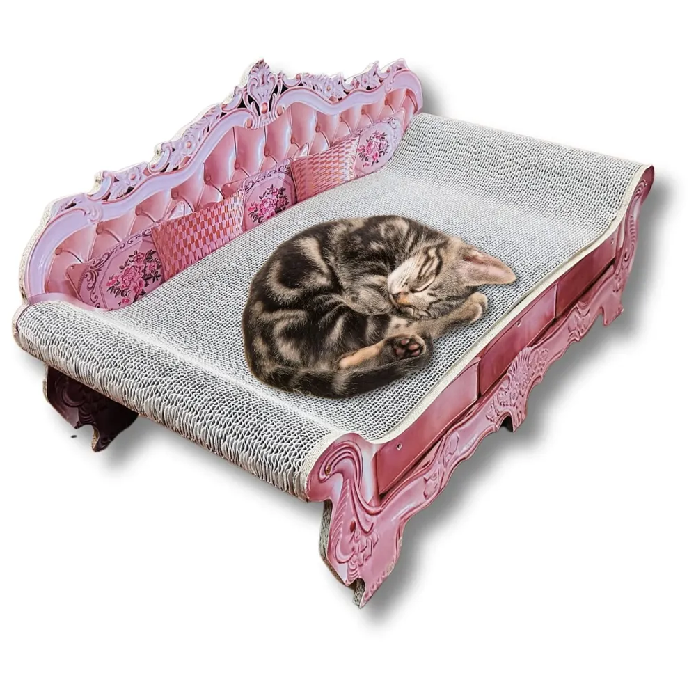 Large Cat Sofa with Toy Made of Scratch Pads Cat Bed Cat Box Chair Cat Ball Toy Size - 75 x 38 x 37 Cm - 6