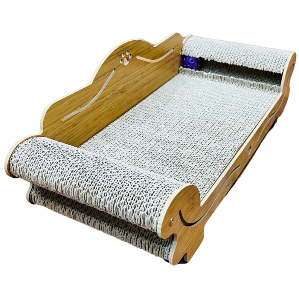 Cat Sofa with Toy Made of Scratch Pads Cat Bed Cat Box Chair Cat Ball Toy Size- 55 x 24 x 19 Cm