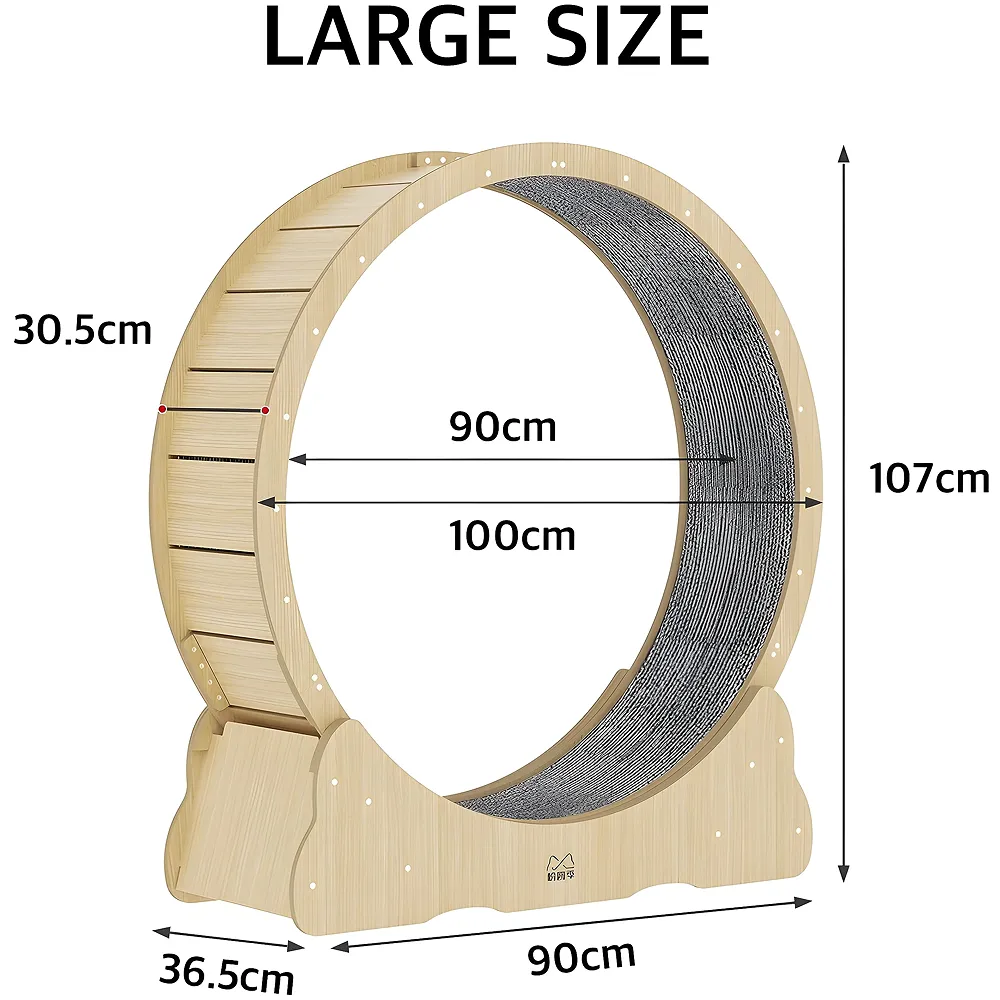 Large Cat Exercise and Running Wheel 40 Inch for Indoor, Sturdy Cat Treadmill Wheel with Locking Mechanism，Stable & Quiet Running for Cat's Healthy 100 Cm Diameter (40 Inch) Premium