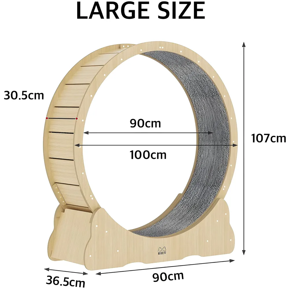 Large Cat Exercise and Running Wheel 40 Inch for Indoor, Sturdy Cat Treadmill Wheel with Locking Mechanism，Stable & Quiet Running for Cat's Healthy 100 Cm Diameter (40 Inch)