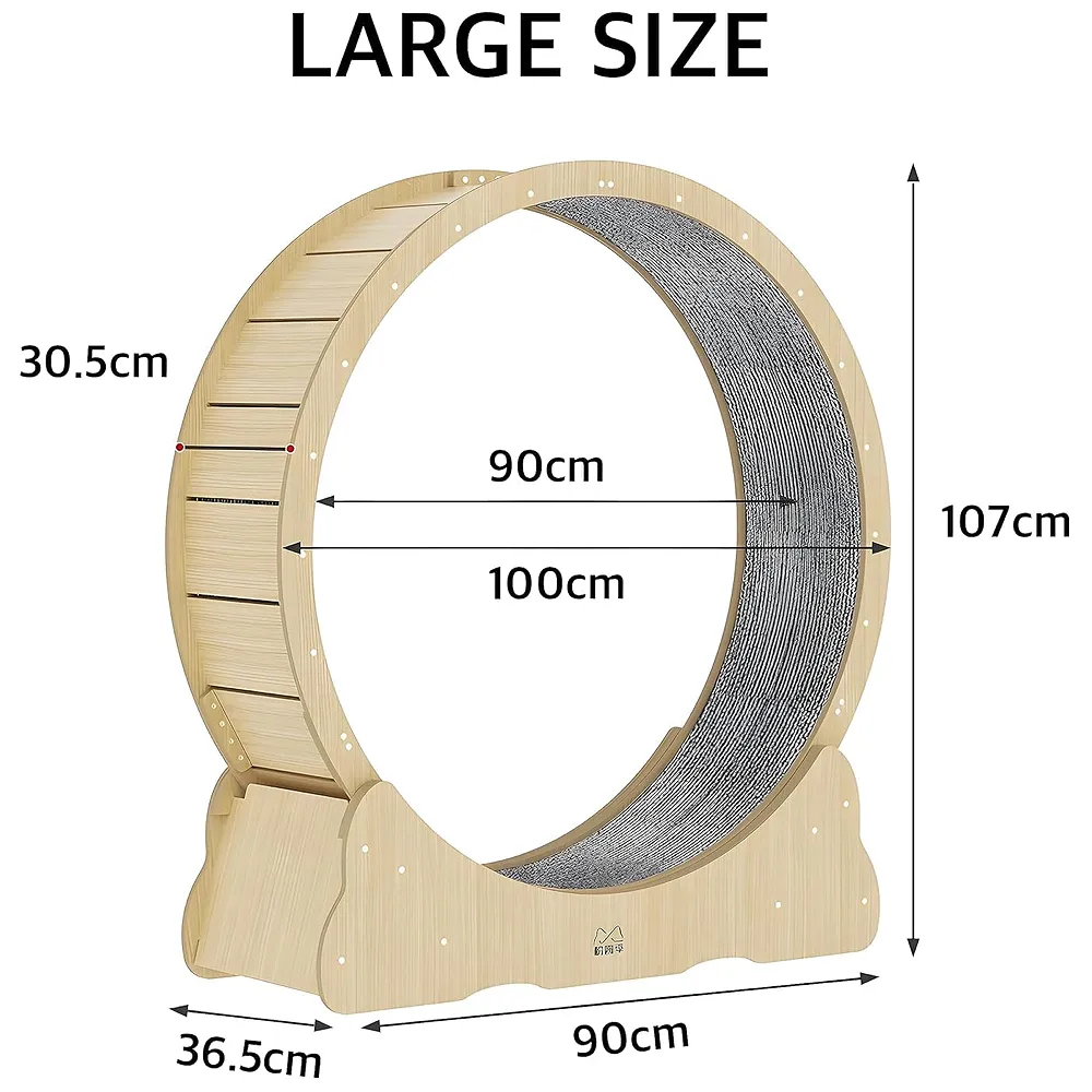 Large Cat Exercise and Running Wheel 40 Inch for Indoor, Sturdy Cat Treadmill Wheel with Locking Mechanism，Stable & Quiet Running for Cat's Healthy 100 Cm Diameter (40 Inch)