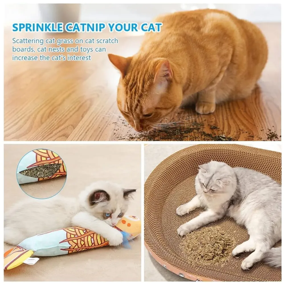 100% Natural Catnip - Strong Grain Free Plant Herb for Happy Kitten & Cat Calming Effects - Use with Cat Toys, Scratching Posts