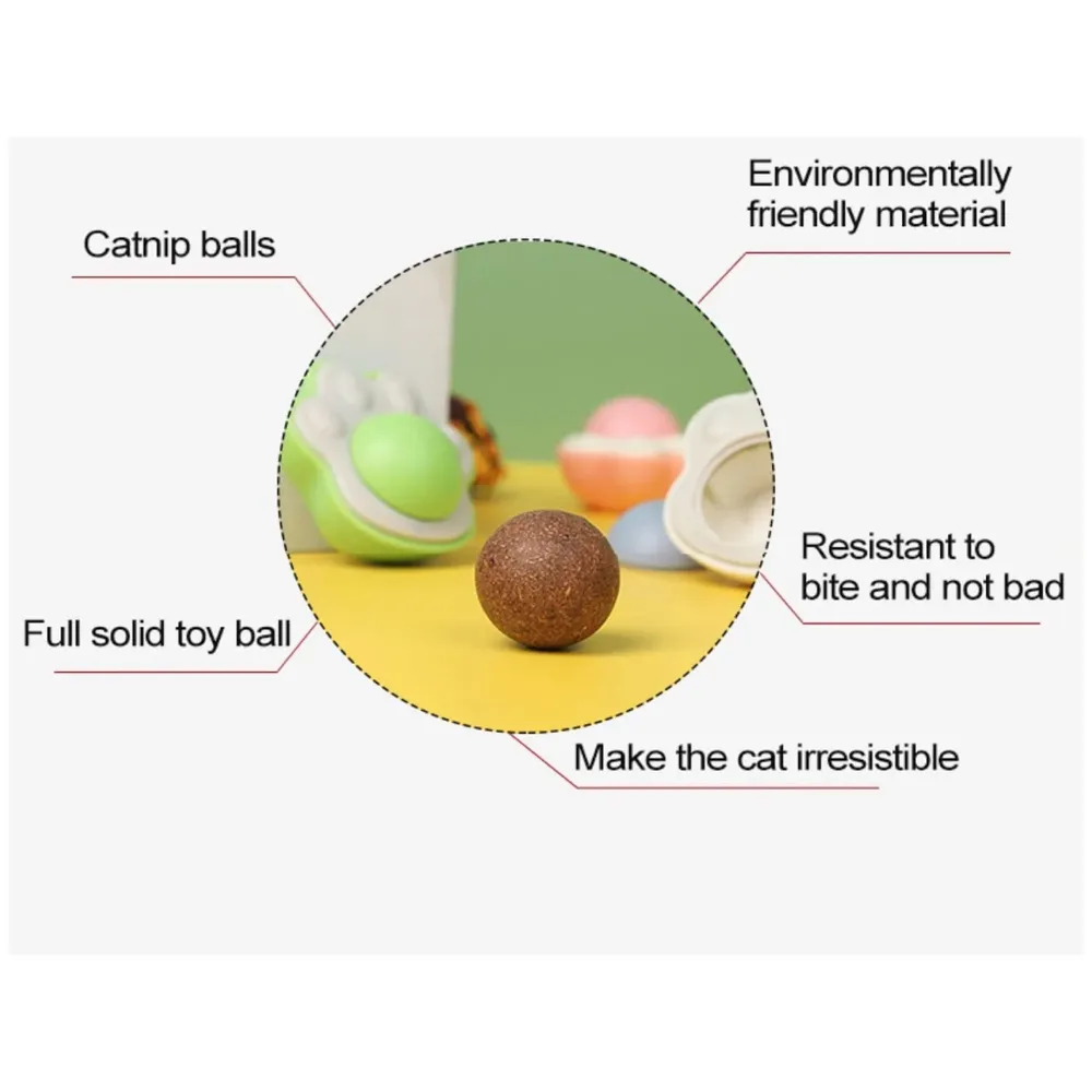 Catnip Wall Toy, Rotatable Catnip Lick able Balls, Safe Healthy Kitten Chew Toys, Teeth Cleaning Cat Bite Toy, Cat Wall Treats, 1 PC