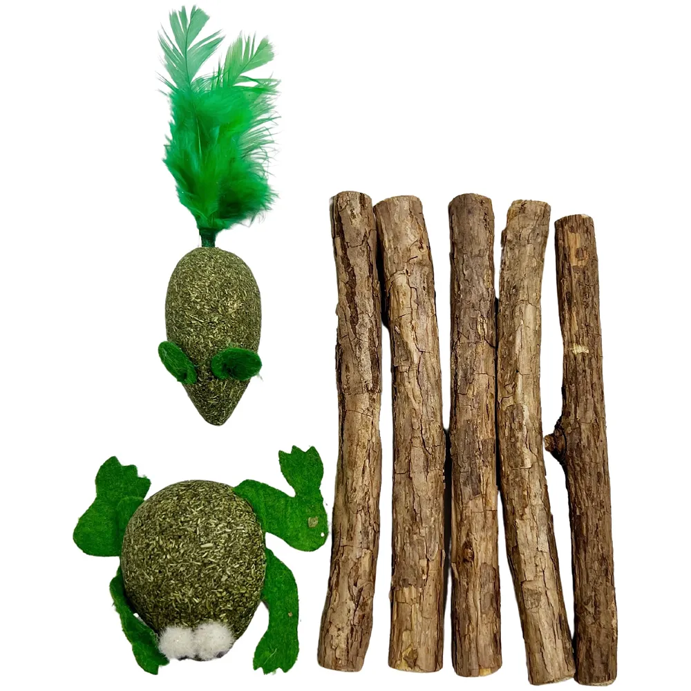 Thick Catnip Sticks 5 Pcs and 2 Catnip Ladoos Kitten Cat Toys Silvervine Teething Toys Molar Suitable for Cats of All Ages Chew Toy. Premium