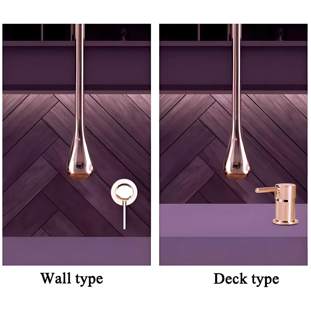 Rose Gold Ceiling Faucet Single Lever Basin Tap Mixer Soft Aerated Water Spout with Ceramic Cartridge Hot and Cold Water, Bathtub False Ceiling Tap, Rose Golden 160 Cm Length Drop Down