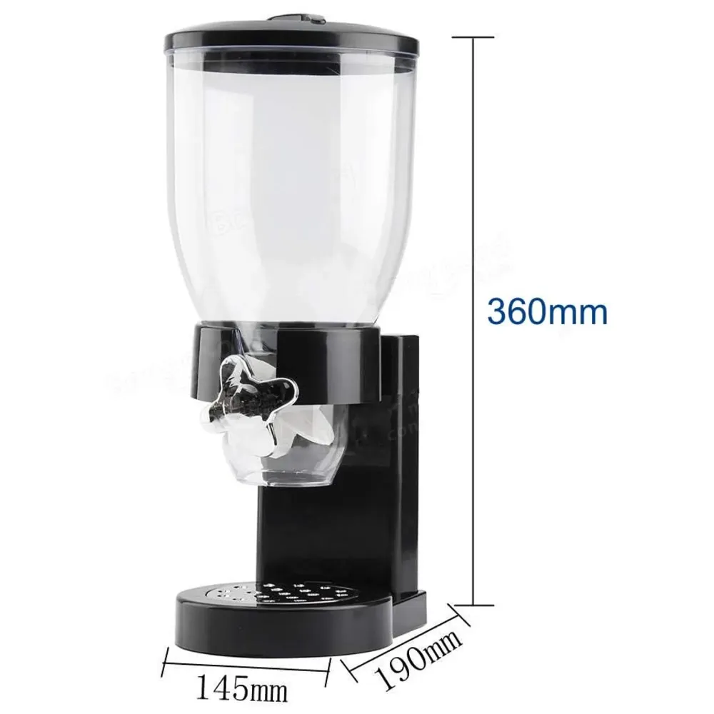 Polyvinyl Chloride Pvc Airtight Kitchen Storage Cereal Food Dispenser, Black Single Jar, 1100 Ml - 3
