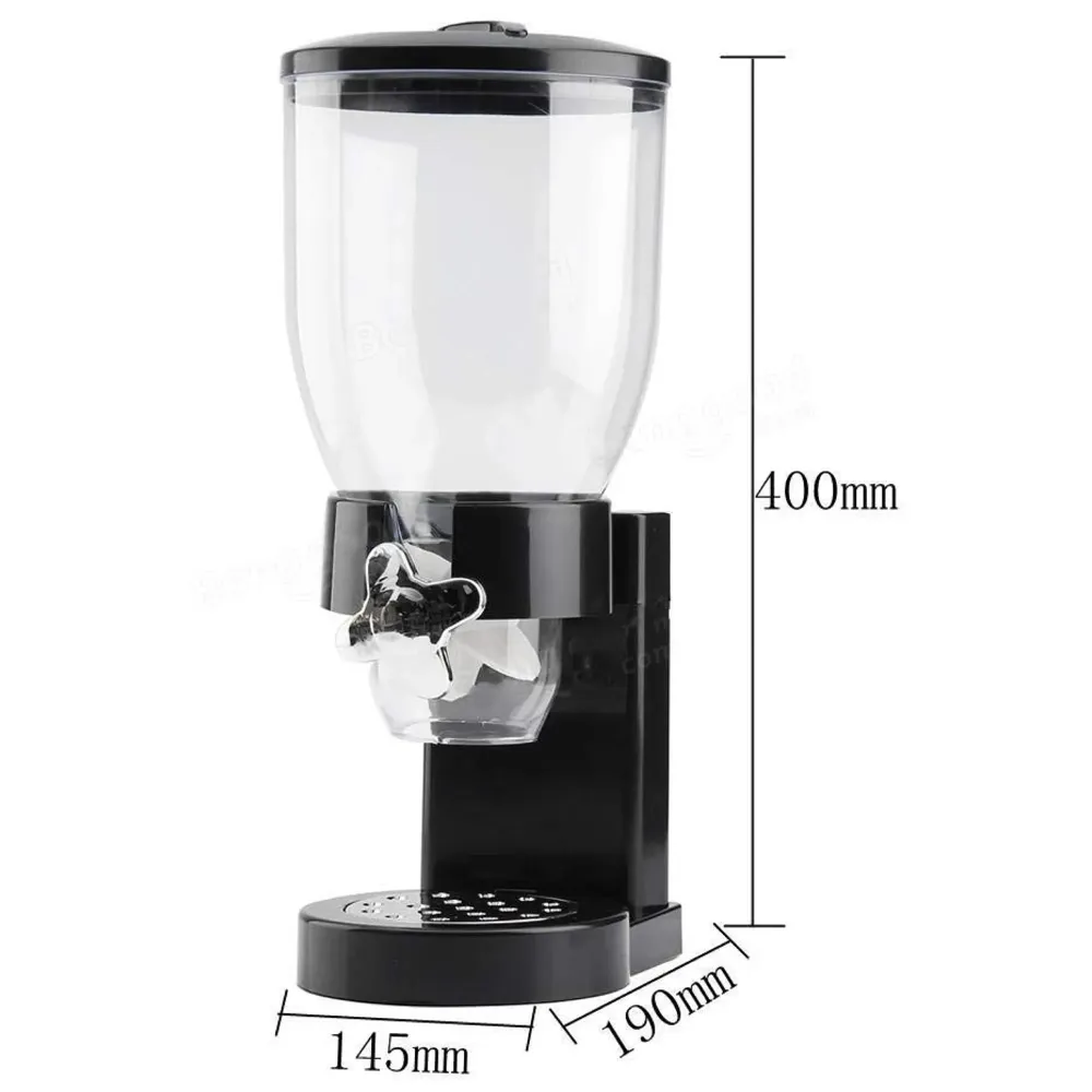 Polyvinyl Chloride Pvc Airtight Kitchen Storage Cereal Food Dispenser, Black Single Jar, 1100 Ml