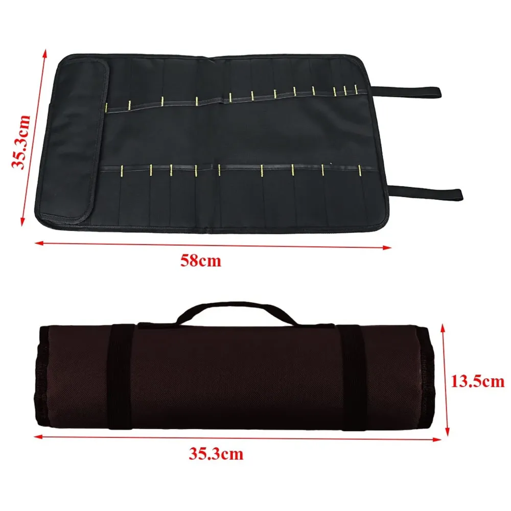 22 Knife Slot Chef Knife Bag Roll Bag Carry Case Bag Kitchen Portable Storage Multi-Function Knife Roll with Handle Chef Bag Oxford Cloth