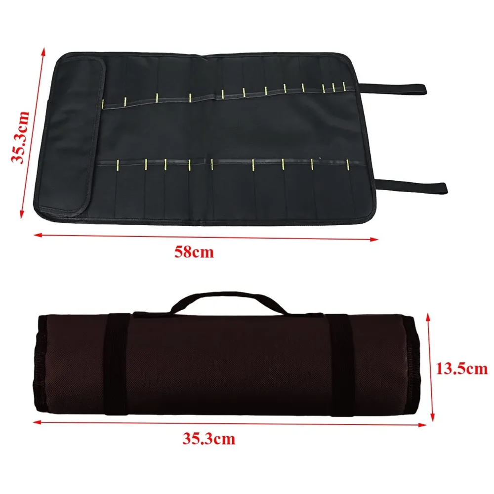 22 Knife Slot Chef Knife Bag Roll Bag Carry Case Bag Kitchen Portable Storage Multi-Function Knife Roll with Handle Chef Bag Oxford Cloth