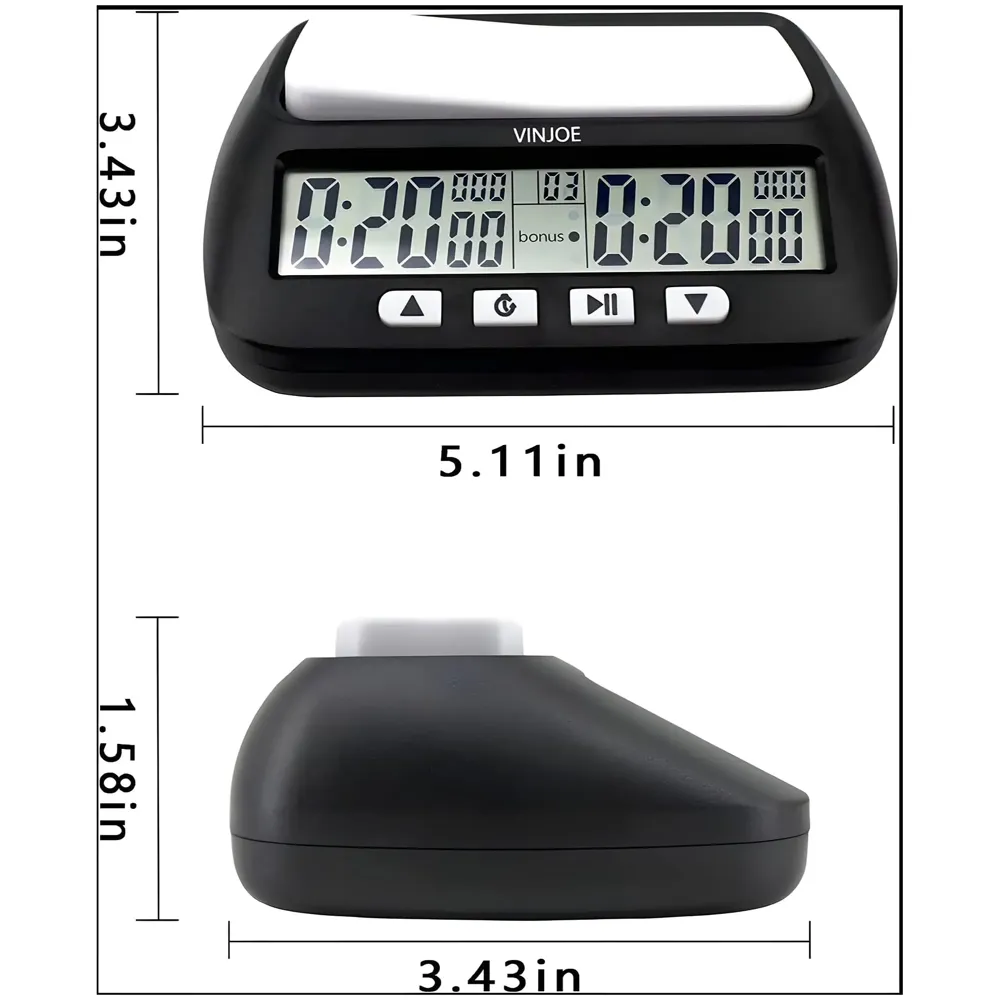 Chess Clock for Professional Board Games Timer Clock Pro Digital Chess Timer Professional for Board Games Timer with Alarm Function Count up and Count Down Black - 5