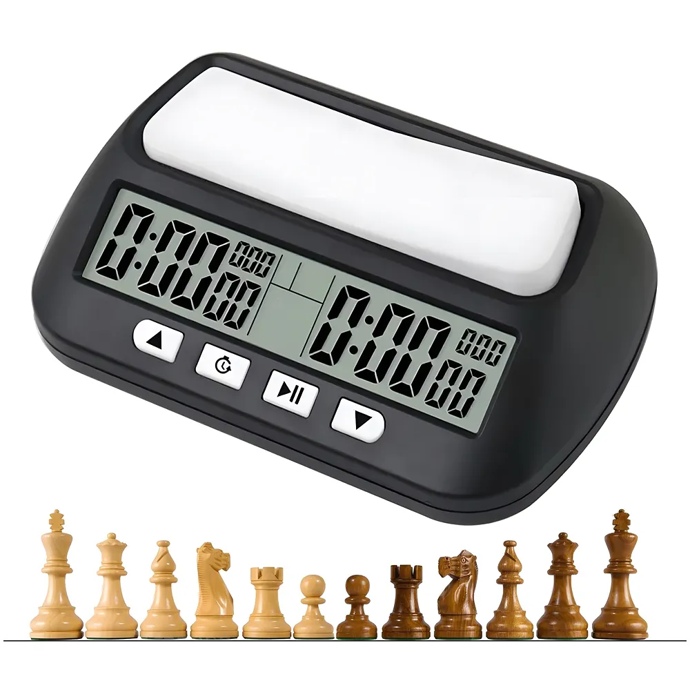VINJOE Chess Clock Digital Chess Timer Professional for Board Games,Portable Digital Chess Clock & Game Timer with Basic,Bonus,Delay and Positive Time Features Best Gifts for Christmas(Without Battery