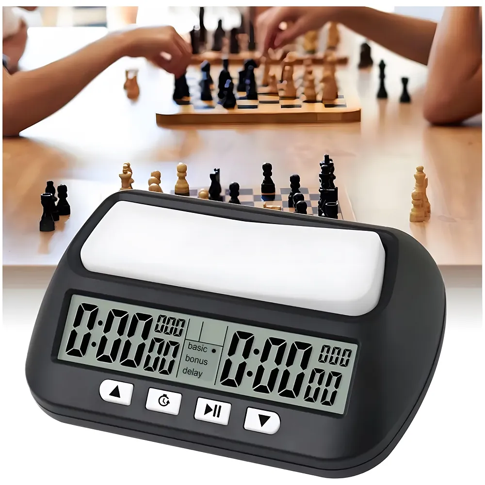 VINJOE Chess Clock Digital Chess Timer Professional for Board Games,Portable Digital Chess Clock & Game Timer with Basic,Bonus,Delay and Positive Time Features Best Gifts for Christmas(Without Battery