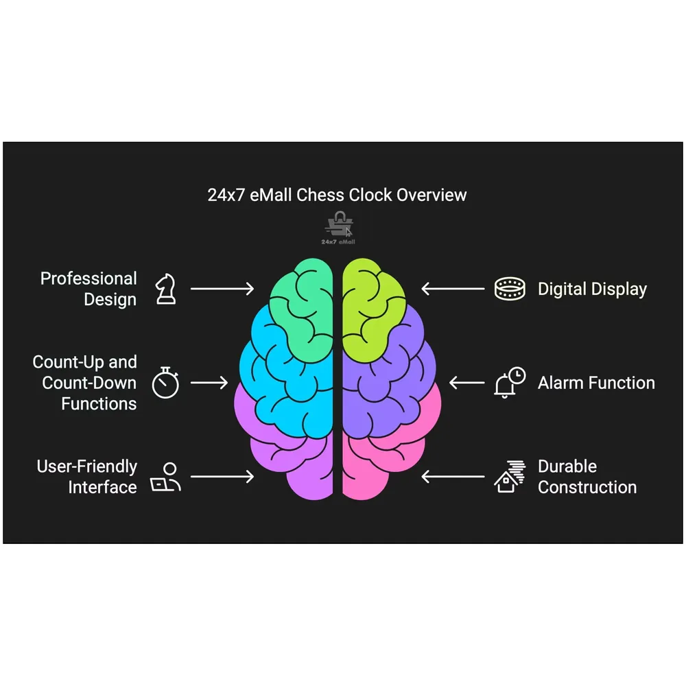 VINJOE Chess Clock Digital Chess Timer Professional for Board Games,Portable Digital Chess Clock & Game Timer with Basic,Bonus,Delay and Positive Time Features Best Gifts for Christmas(Without Battery - 3