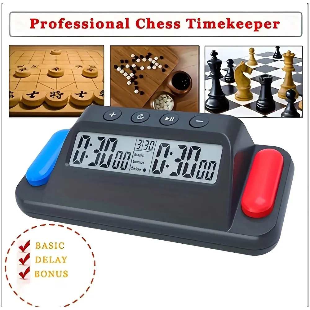Chess Clock for Professional Board Games Pro Digital Chess Timer Professional for Board Games Timer with Delay Function.