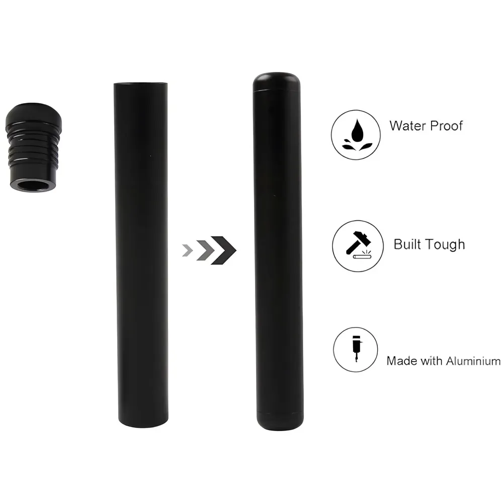 Metal Doob Tubes Smell Proof, King Size Cone Holder Airtight Hard Tube, 110mm Smoking Rolling Cigar Tube with Lids, Storage Holder for Cone Cigar and Doob - Black Aluminium