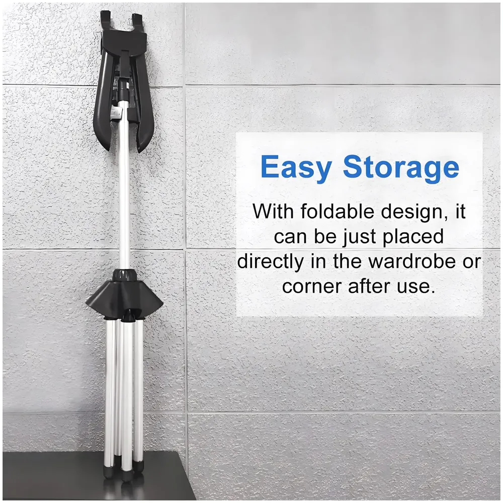 Clothes Display Stand Hanger Rack For Shops Retailers, Steam Iron Stand Adjustable 3-Height Tripod Foldable Clothing Rack For Air Drying, Ironing & Storage., 430 x 20 x 860 mm