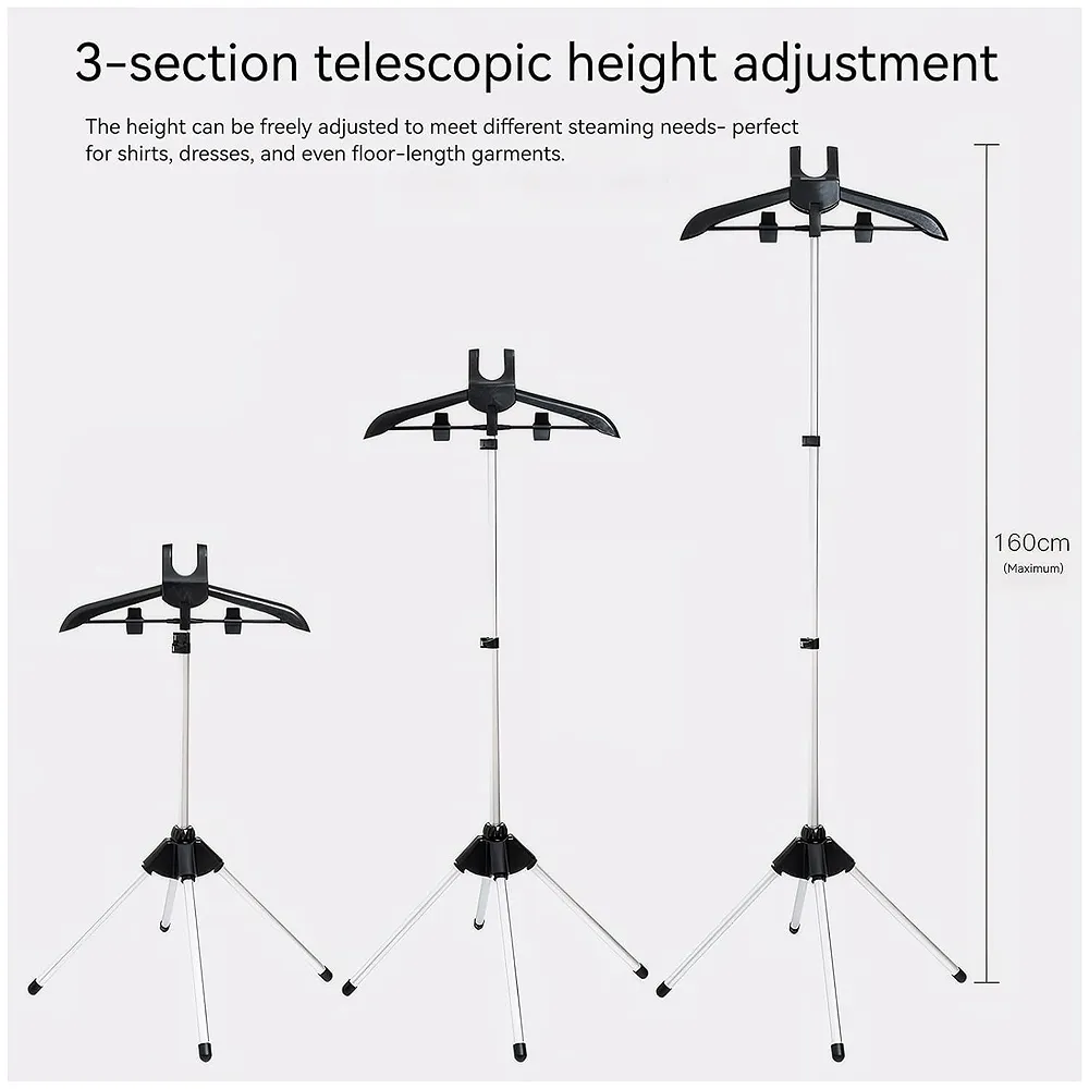 TONINT Clothes Display Stand Hanger Rack For Shops Retailers, Steam Iron Stand Adjustable 3-Height Tripod Foldable Clothing Rack For Air Drying, Ironing & Storage., 430 x 20 x 860 mm