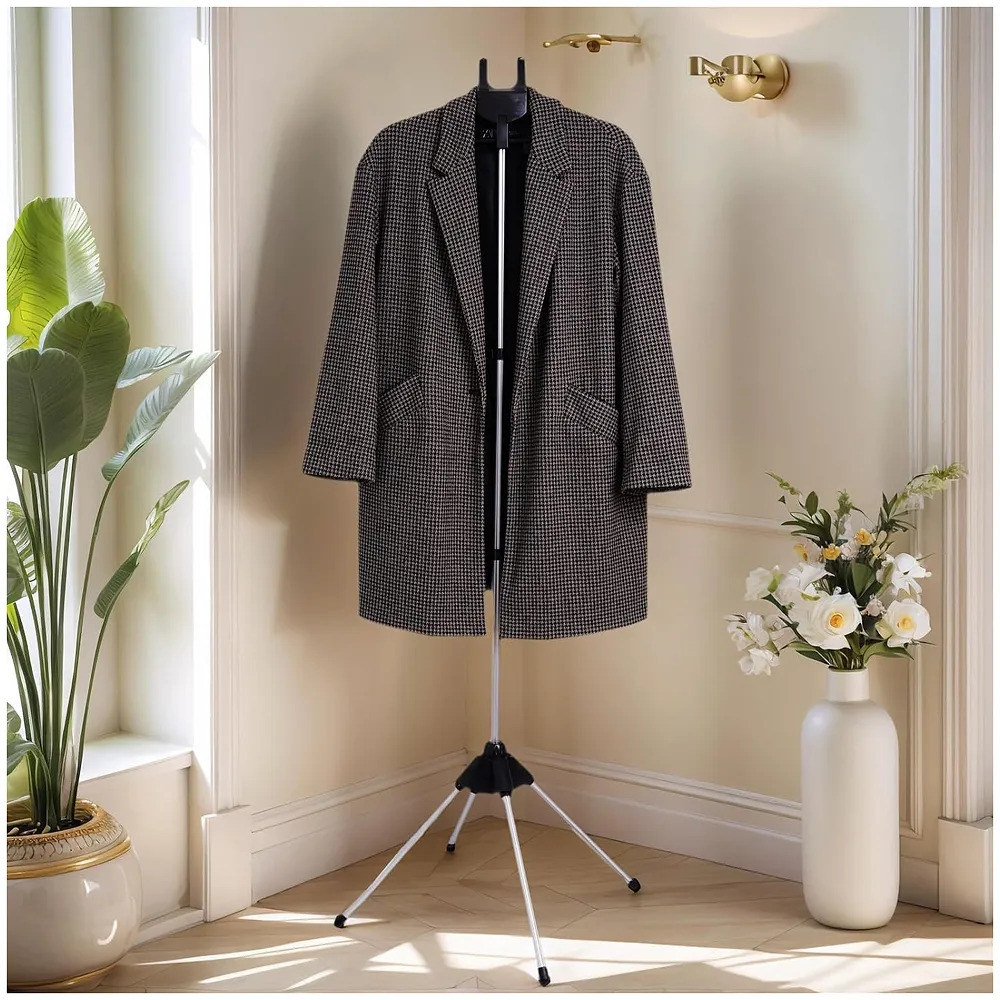 TONINT Clothes Display Stand Hanger Rack For Shops Retailers, Steam Iron Stand Adjustable 3-Height Tripod Foldable Clothing Rack For Air Drying, Ironing & Storage., 430 x 20 x 860 mm