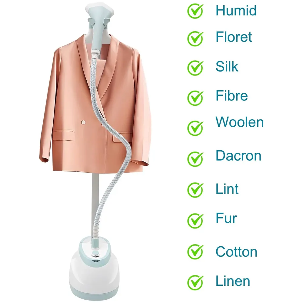 2200W Standing Garment Steamer, 10 Modes Advanced Clothes Steamer For Wrinkle-Free Clothes - Fast Heat-Up, Portable, And Efficient For Home And Professionals, Steam Iron. Blue White