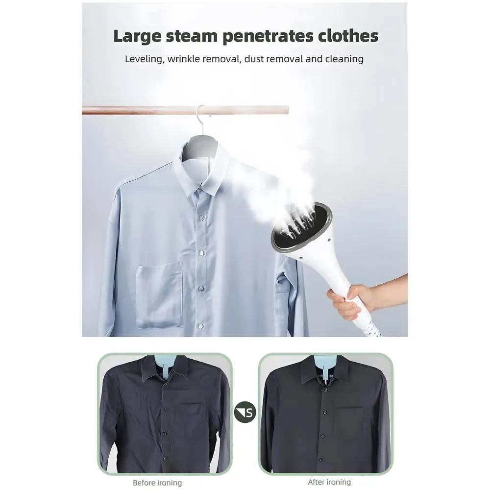 2200W Standing Garment Steamer, 10 Modes Advanced Clothes Steamer For Wrinkle-Free Clothes - Fast Heat-Up, Portable, And Efficient For Home And Professionals, Steam Iron. Blue White